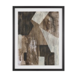 Fault Geometry I by Mercana Studio Hand-Embellished Textured Framed Artwork Matted under Glass