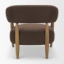 71504 - Lewis Mocha Fabric w/ Brown Wood Open Back Accent Chair