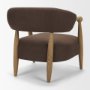 71504 - Lewis Mocha Fabric w/ Brown Wood Open Back Accent Chair