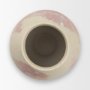 71521 - Velo Cream w/Blush Pink Hand-Painted Terracotta Decorative Vase