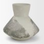 71523 - Velo 8.1H White w/Green Hand-Painted Terracotta Decorative Vase
