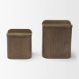 71605 - Benton Brown Wood w/ Brass Handle Decorative Box Set