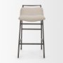 71760 - Kavalan 33.5" Total Height Sand Upholstered Seat Gray Metal Frame Counter Stool