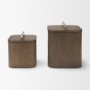 71605 - Benton Brown Wood w/ Brass Handle Decorative Box Set