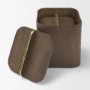 71605 - Benton Brown Wood w/ Brass Handle Decorative Box Set