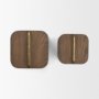 71605 - Benton Brown Wood w/ Brass Handle Decorative Box Set