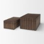 71606 - Strata Fluted Walnut Wood Decorative Box Set