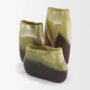 71621 - Tulano Medium Green and Brown Glass Vase