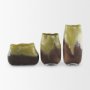 71621 - Tulano Medium Green and Brown Glass Vase