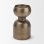 71656 - Pelar Small Antiqued Brass Stacked Pillar Candle Holder