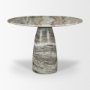 71420-AB - Allyson 42" Solid Grey Marble Round Dining Table