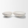 71663 - Punto Small White Paper Mache Dotted Centerpiece Bowl