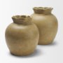 71667 - Melo Small Distressed Citron Yellow Ceramic Vase