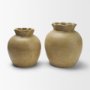 71668 - Melo Large Distressed Citron Yellow Ceramic Vase