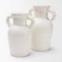 71670 - Trenza Large White Ceramic Vase w/ Twisted Handles