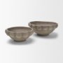 71675 - Konya Small Earthen Gray-Brown Dotted Paper Mache Centerpiece Bowl