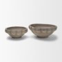 71675 - Konya Small Earthen Gray-Brown Dotted Paper Mache Centerpiece Bowl
