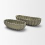 71678 - Camelia Large Fluted Sage Green Paper Mache Round Centerpiece Bowl