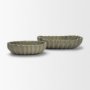 71678 - Camelia Large Fluted Sage Green Paper Mache Round Centerpiece Bowl