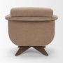 71728 - Oskar Chocolate Fabric w/ Brown Wood Base Swivel Accent Chair