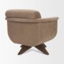 71728 - Oskar Chocolate Fabric w/ Brown Wood Base Swivel Accent Chair