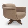 71728 - Oskar Chocolate Fabric w/ Brown Wood Base Swivel Accent Chair