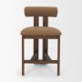 71770 - Tribeca Curve Open Back Mocha Fabric Tripod Frame Counter Stool