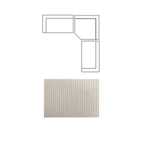 718221-C - Warner Stripe 3 Piece Sofa Set w/Corner Piece