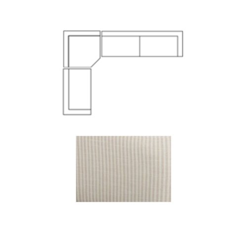 718221-D - Warner Stripe 3 Piece Sofa Set w/Corner Piece