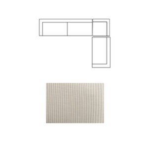 Warner Stripe 3 Piece Sofa Set w/S Corner Piece