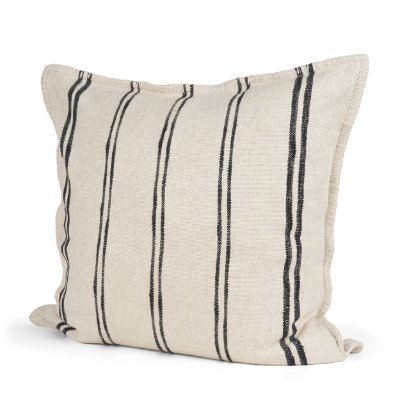 71437-CFNA -Liv 22x22 Cream w/ Black Stripes Pillow Cover w/Non-Allergen Filler