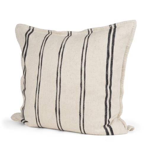 71437-CFNA -Liv 22x22 Cream w/ Black Stripes Pillow Cover w/Non-Allergen Filler