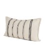 71438-CFD -Liv 14x26 Lumbar Cream w/ Black Stripes Pillow Cover w/Down Filler