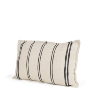Liv 13x21 Cream w/ Black Stripes Pillow Cover w/Non-Allergen Filler