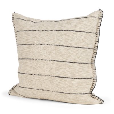 71447-CFD -Lyle 20x20 Square Oatmeal w/ Black Stripes Decorative Pillow Cover