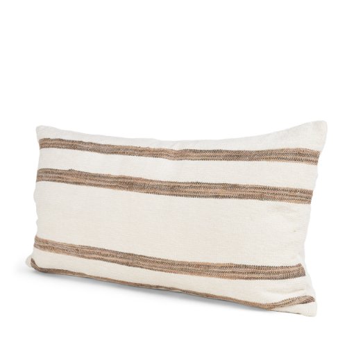 71459-CFD -Maryn 14x26 Lumbar Cream w/ Brown Stripes Decorative Pillow Cover