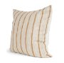 71461-CFNA -Merrick 22x22 Square Natural Beige w/ Orange Stripes Pillow Cover w/Non-Allergen Filler