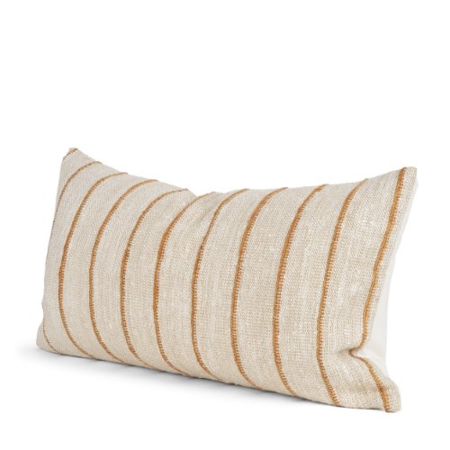 71462-CFD -Merrick 14x26 Lumbar Natural Beige w/ Orange Stripes Decorative Pillow