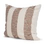 71463-CFNA -Levon 22x22 Plush Cream w/ Orange Dashed Stripes Pillow Cover w/Non-Allergen Filler
