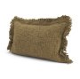 71537-CFD -Kambal 13x21 Dark Olive Cotton Pillow Cover w/Down Filler