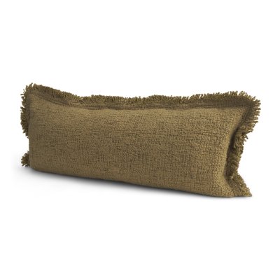71538-CFD -Kambal 14x36 Dark Olive Cotton Pillow Cover w/Down Filler