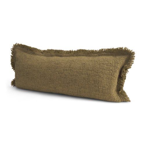 71538-CFD -Kambal 14x36 Dark Olive Cotton Pillow Cover w/Down Filler