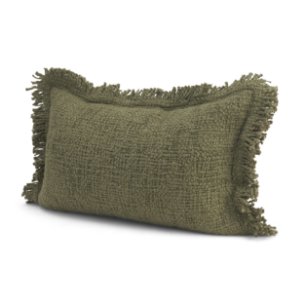 Kambal 13x21 Evergreen Cotton Pillow Cover w/Non-Allergen Filler