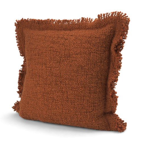 71555-CFNA -Kambal 20x20 Copper Rust Cotton Pillow Cover w/Non-Allergen Filler