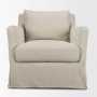 71779-AB - Ellington Slipcovered Slope Arm Swivel Accent Chair | 3 Seater | Cream Fabric