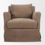71780-AB - Ellington Slipcovered Slope Arm Swivel Accent Chair | 3 Seater | Stonewashed Latte Fabric