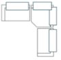 718232-C - Warner Frame 3 Piece Sofa Set w/Corner Piece w/Back Cushions