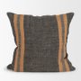 71427-CFD - Mercer 20x20 Square Black w/Orange Stripes Pillow Cover w/Down Filler