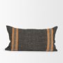 71428-CFD - Mercer 14x26 Lumbar Black w/ Orange Stripes Pillow Cover w/Down Filler