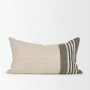 71434-CFD - Hunter 14x26 Lumbar Oatmeal w/ Green Stripe Pillow Cover w/Down Filler